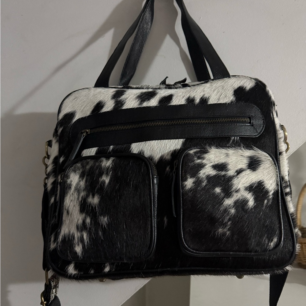 Hair calf cow fur leather handbag  New